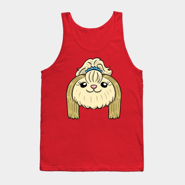 Round mid long haired shih tzu Tank Top by Pingolito